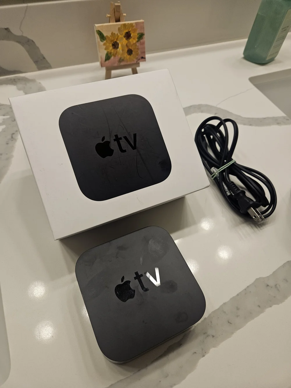 Apple TV 4K Streaming Player with Black Cable